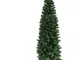 Albero di natale slim verde pino artificiale alto stretto cm 210 folto pieno salvaspazio i...