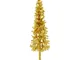 Albero Natale Artificiale Sottile a Met� con Supporto Oro 150cm - Vidaxl