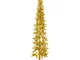 Albero Natale Artificiale Sottile a Met� con Supporto Oro 180cm - Vidaxl