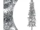 Albero Natale Artificiale Sottile a Met� Supporto Argento 120cm - Vidaxl