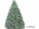 Albero pino di natale effetto frosted 1640 rami - altezza 210 cm