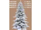 Albero pino di natale innevato 961 rami - 180 cm - modello snow paris