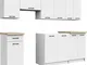 Hucoco - astra - Cucina completa lineare + componibile 240cm 7 pz - Piano di lavoro inclus...