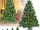 Albero di Natale Artificiale Incluso Supporto in Metallo, Albero di Natale in pvc con Illu...