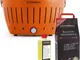  - Barbecue Arancione con Batterie e Cavo di Alimentazione usb + 2.5Kg di Carbonella di Fa...