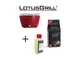 Barbecue Rosso con Batterie e Cavo di Alimentazione usb + 1Kg di Carbonella di Faggio + Ge...