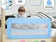 Flivastore - Barriera per Letto - Pieghevole e Portatile, 100 x 42 cm, Blu - Sponda da Let...