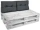 Set da 2 Cuscini per spalliera di divanetti con Pallet o bancali - Style Grigio grafite, 6...