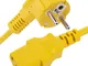 Cavo di alimentazione giallo 3m C13 a schuko maschio angolato - Cablemarkt