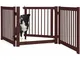 Costway - Cancelletto per Cani da Interno in Legno Massello, Design Girevole e Portatile,...