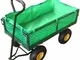 TC1840A-2 carrello da giardino per trasporto 4 ruote resistente carriola in metallo - Verd...