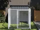 Casetta Cani con Corsa Antracite 110x201x110 cm Acciaio Zincato - Vidaxl