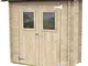 Casetta di legno hobby BH19 mm porta doppia finestrata dim. 198x98x197cm monofalda
