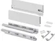 Emuca - Cassetto esterno Vertex con regolazione 3D altezza 178mm, 60kg, profondità 500mm,...