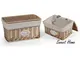 Maury's ceste beige rettangolari con scritta sweet home SET2PZ con coperchio