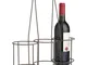 Cesto di 3 bottiglie in metallo anticato 33 x 36 x 11 cm
