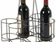 Cestino 6 bottiglie in metallo anticato 33 x 23 x 31 cm