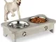 Ciotole Rialzate per Cani, 2 Scodelle in Acciaio Inox da 750 ml, Animali Domestici, Suppor...