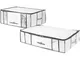 Confezione da 2 compattatori, Polipropilene, Bianco/Bordo Grigio, Dimensioni assortite - C...