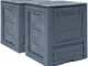 Maisonchic - Compostiere per Giardino 2 pz Grigio 60x60x73 cm 520 l vidaXL 2607