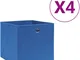 Contenitori 4 pz in Tessuto non Tessuto 28x28x28 cm Blu vidaXL 3840