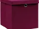 Vidaxl - Contenitori con Coperchi 4 pz 28x28x28 cm Rosso Scuro Rosso