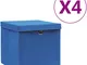 Vidaxl - Contenitori con Coperchi 4 pz 28x28x28 cm Blu
