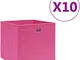Vidaxl - Contenitori 10 pz in Tessuto non Tessuto 28x28x28 cm Rosa