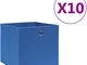 Vidaxl - Contenitori 10 pz in Tessuto non Tessuto 28x28x28 cm Blu