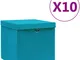 Contenitori con Coperchi 10 pz 28x28x28 cm Azzurro - Vidaxl