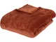 Plaid Coperta 230x180cm flanella in terracotta - Terracotta - Atmosphera