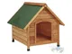 Suinga - Cuccia in legno per cani, modello s: 72 x 76 x 76 cm. tetto a capanna