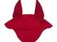 Equestro - Cuffia antimosche in cotone ad con orecchie elasticizzate - Rosso