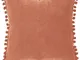 Atmosphera - Cuscino con nappe rosa terracotta 40x40cm - cuscino pompons terracotta 40 x 4...