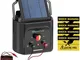 Wiesenfield - Elettrificatore per recinti con pannello solare Batteria da 6 v 15 km 0,8 j