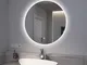 Specchio Bagno Rotondo con Luce 70 cm, Specchio Bagno led con Interruttore Tattile Luce Bi...