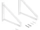 Set di supporti per mensole in legno Shelf con forma triangolare, Acciaio, Verniciato bian...