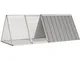 Gabbia per Conigli grigio 201,5x80,5x71 cm Acciaio Zincato
