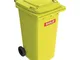 Grande bidone della spazzatura 240l hdpe giallo, mobile secondo en 840 Sulo