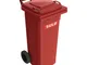 Grande bidone della spazzatura 80l hdpe rosso mobile secondo en 840 Sulo