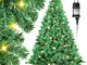 Albero di Natale Aghi di abete con supporto 180cm Floccatura da esterno con led bianco cal...