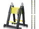 Scala allungabile telescopica fino a 150 kg Scala a pioli stabile in alluminio nero+giallo...