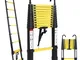 Scala telescopica con gancio per scaletta nero+giallo 3.2m - Hengda