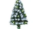 Homcom - Albero di Natale Pino Artificiale 90cm con Rami 90 Luci e Fibre Ottiche