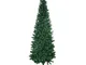 Homcom - Albero di Natale Artificiale Slim 210cm Base in Metallo 631 Rami Verde