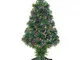 Homcom - Albero di Natale Artificiale 60cm a Fibre Ottiche 4 Colori 55 Rami pvc