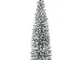 Homcom - Albero di Natale Artificiale Innevato 180cm Base in Metallo 390 Rami