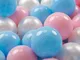 100 ∅ 7CM Palline Morbide Colorate Per Piscina Bambini Fatto In eu, Azzurro/Rosa Chiaro/Pe...