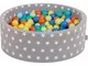 Kiddymoon - 90X30cm/300 Palline ∅ 7CM Piscina Di Palline Colorate Per Bambini Tondo Fabbri...