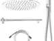 Kit soffione doccino braccio doccia tondo inox 1 getto mod. Slim